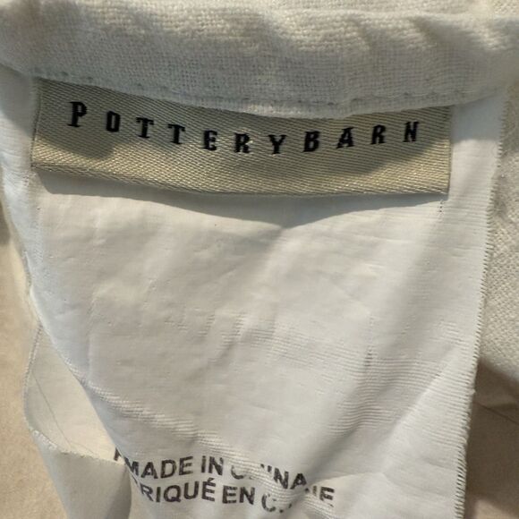 Pottery Barn Harland Linen Cotton Duvet 2007 Ruffles Button Country Cottage Cozy - Picture 3 of 6